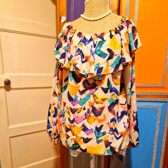 Zack London Tops - Vintage Retro Geometric Blouse Top Size 10